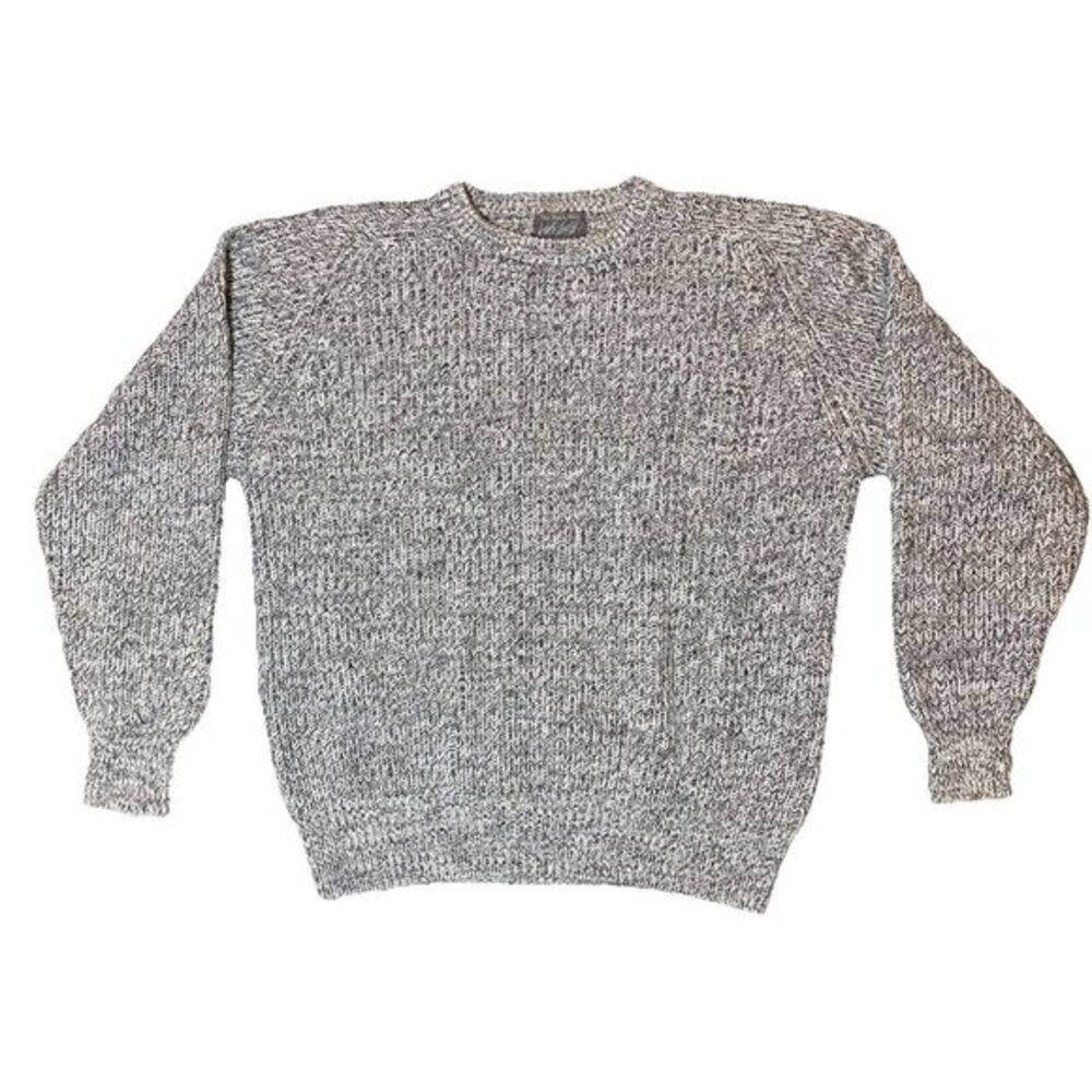 The Man's Shop Vintage Lord & Taylor Medium Grandpa‎ Sweater Heathered Gray Knit